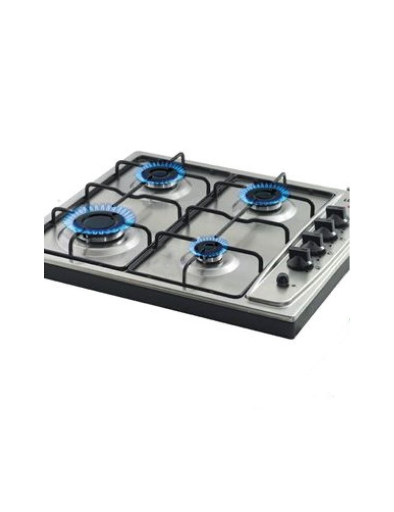 PLAQUE ENCASTRABLE LUXELL 4 FEUX LX-410B A GAZ INOX